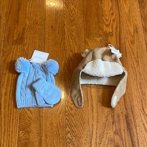 Baby Gap and Starting Out Hat and Mitten Set Bundle of 2 size INF and 0-6 month